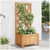 Image de Jardinière avec Treillis, Lit Surélevé, Bac à Fleurs, Pot de Plantes, Boîte à Fleurs Jardin Patio Terrasse, Marron 365473