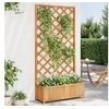 Image de Bac à Fleurs avec Treillis 90x35x180 cm, Sapin Massif Marron, Jardinière surélevée pour Intérieur et Extérieur, 365479