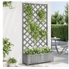 Image de Bac à Fleurs avec Treillis 90x35x180 cm, Sapin Massif Gris, Jardinière surélevée pour Intérieur et Extérieur, Balcon 365480