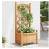 Image de Jardinière avec treillis marron bois massif de sapin 365482