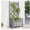 Image de Jardinière avec treillis gris bois massif de sapin 365483