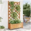 Image de Jardinière avec treillis marron bois massif de sapin 365488