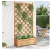 Image de Jardinière avec Treillis, Bac à Fleurs de Patio, Boîte de Plantation d'Extérieur pour Légumes Herbes, Marron Bois 365491