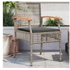 Image de Lot de 2 Chaises de Jardin Coussins, Sièges de Patio, Meubles de Terrasse Arrière-cour Extérieur, Gris Résine Tressée 366248