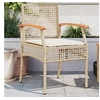 Image de Chaises de jardin coussins lot de 2 beige résine tressée acacia