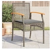 Image de Lot de 4 Chaises de Jardin Coussins, Sièges de Patio, Meubles de Terrasse Arrière-cour Extérieur, Gris Résine Tressée 366252