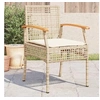 Image de Lot de 4 Chaises de Jardin Coussins, Sièges de Patio, Meubles de Terrasse Arrière-cour Extérieur, Beige Résine 366253