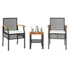 Image de Ensemble de Bistro 3 pcs et Coussins, Chaises et Table de Patio, Meubles de Terrasse Arrière-cour Extérieur, Noir 366259