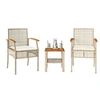 Image de Ensemble de Bistro 3 pcs Coussins, Chaises et Table de Patio, Meubles de Terrasse Arrière-cour Extérieur, Beige 366261