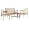 Image de Salon de Jardin avec Coussins 4 pcs, Canapés de Patio, Ensemble de Meubles, Mobilier de Terrasse Extérieur, Beige 366268