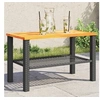 Image de Table de Jardin, Table à Manger, Table de Repas, Meuble de Patio Terrasse Arrière-cour Extérieur, Noir Résine Tressée 366270