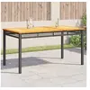 Image de Table de Jardin, Table à Manger, Table de Repas, Meuble de Patio Terrasse Arrière-cour Extérieur, Noir Résine Tressée 366276