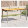 Image de Table de Jardin, Table à Manger, Table de Repas, Meuble de Patio Terrasse Arrière-cour Extérieur, Gris Résine Tressée 366277