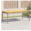 Image de Table de Jardin, Table à Manger, Table de Repas, Meuble de Patio Terrasse Arrière-cour Extérieur, Gris Résine Tressée 366280