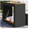 Image de Table d appoint de jardin dessus en bois noir 100x40x75 cm