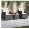 Image de Salon de jardin resine tressee 3 pieces noir 45 x 45 x 37 cm 2 personnes