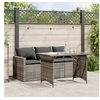 Image de Ensemble à manger de jardin et coussins 2 pcs gris rotin, ensemble de salle à manger d'extérieur, meuble de salle à 366331