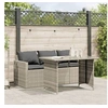 Image de Ensemble à manger de jardin et coussins 2 pcs gris clair rotin, ensemble de salle à manger d'extérieur, meuble de 366334