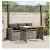 Image de Ensemble à manger de jardin et coussins 2 pcs gris rotin, ensemble de salle à manger d'extérieur, meuble de salle à 366337