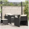 Image de Salon de jardin modulable resine tressee noir 4 pieces x 68 4 personnes