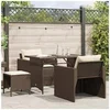 Image de Salon de jardin modulable resine tressee marron 4 pieces x 68 x 68 4 personnes