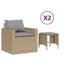 Image de Salon de jardin modulable 4 personnes beige 4 pieces 68 x 68 cm resine tressee