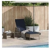 Image de Lot de 1 chaise longue GENERIQUE en rotin H. 92 cm gris L. 157 cm pliable