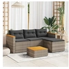 Image de Salon de jardin modulable resine tressee gris 3 pieces 177.0 x 65 x 66