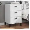 Image de Table de Chevet, Armoire de Nuit avec Tiroirs, Table de Téléphone, Meuble de Rangement Chambre, Industriel, Blanc 374911