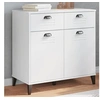 Image de Buffet, Armoire Latérale avec Tiroirs et Portes, Meuble de Rangement Chambre à Coucher Salon, Industriel, Blanc Bois 374935