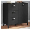 Image de Buffet, Armoire Latérale avec Tiroirs et Porte, Meuble de Rangement Chambre à Coucher Salon, Industriel, Noir Bois 374939