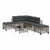 Image de Ensembles de chaises, canapés et tables de jardin resine tressee gris 3 pieces 167.0 x 55 x 60 6 personnes