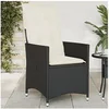 Image de Chaise inclinable de jardin avec coussins noir résine tressée, fauteuil de jardin inclinable, fauteuil inclinable de 365638