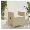 Image de Chaise inclinable de jardin avec coussins beige résine tressée, fauteuil de jardin inclinable, fauteuil inclinable de 365641