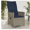 Image de Chaise de jardin inclinable avec coussins en résine tressée grise