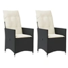 Image de Chaises inclinables de jardin lot de 2 et coussins noir rotin, fauteuil de jardin inclinable, fauteuil inclinable de 365645