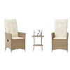 Image de Salon de jardin resine tressee beige 3 pieces 45.0 x 50 x 50