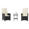 Image de Salon de jardin resine tressee noir 3 pieces 45.0 x 50 x 50