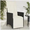 Image de Chaise inclinable de jardin avec coussins noir résine tressée, fauteuil de jardin inclinable, fauteuil inclinable de 365659
