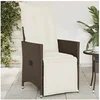 Image de Chaise inclinable de jardin avec coussins marron résine tressée, fauteuil de jardin inclinable, fauteuil inclinable 365660