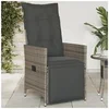 Image de Chaise inclinable de jardin avec coussins gris résine tressée, fauteuil de jardin inclinable, fauteuil inclinable de 365661