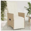 Image de Chaise inclinable de jardin avec coussins beige résine tressée, fauteuil de jardin inclinable, fauteuil inclinable de 365662