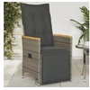 Image de Chaise inclinable de jardin avec coussins gris résine tressée, fauteuil de jardin inclinable, fauteuil inclinable de 365665