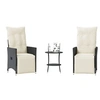 Image de Salon de jardin noir resine tressee 3 pieces 45.0 x 50 cm