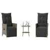 Image de Salon de jardin rotin gris 2 personnes 45 x 50 cm 3 pieces