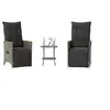 Image de Salon de jardin gris 3 pieces resine tressee 45.0 x 50 cm