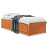 Image de Lit adulte 205 x 95.5 x 44 cm en cire sans sommier de couleur