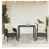 Image de 3-delige Tuinset met kussens poly rattan zwart3211842