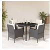 Image de 5-delige Tuinset met kussens poly rattan zwart3211843