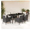Image de 7-delige Tuinset met kussens poly rattan zwart3211846